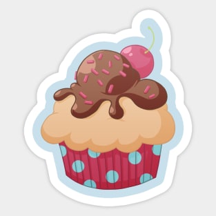 Cherry Cupcake Sticker